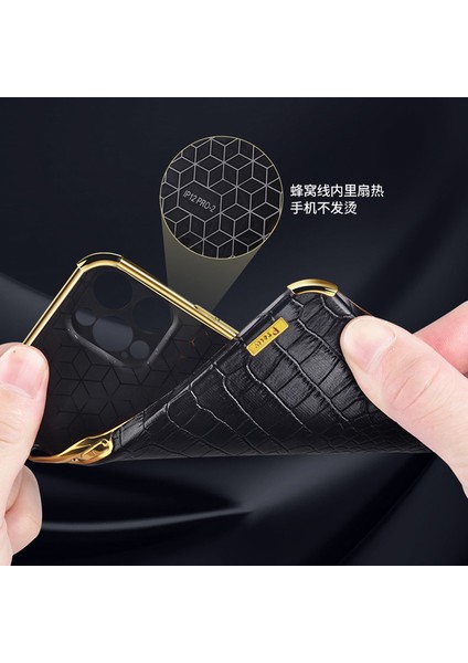 Oppo RENO10 Pro+ 5g Timsah Doku Deri+ Tpu Anti-Drop Kapak Elektro-Çizgili Telefon Kılıfı (Yurt Dışından) modelleri