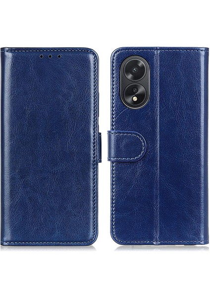 Oppo A38 4g Pu Deri Cüzdan Telefon Kılıfı Çılgın At Dokusu Şok Geçirmez Stand Kapağı (Yurt Dışından)