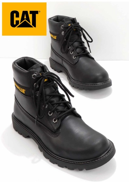 Black Leather Erkek Outdoor Bot CAT1111015903