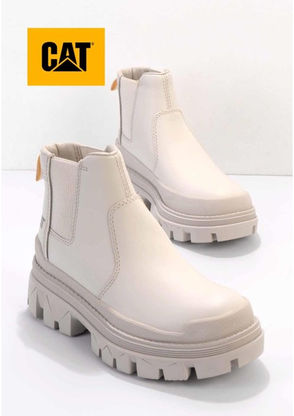 White Leather Kadın Bot & Bootie CAT0111121503