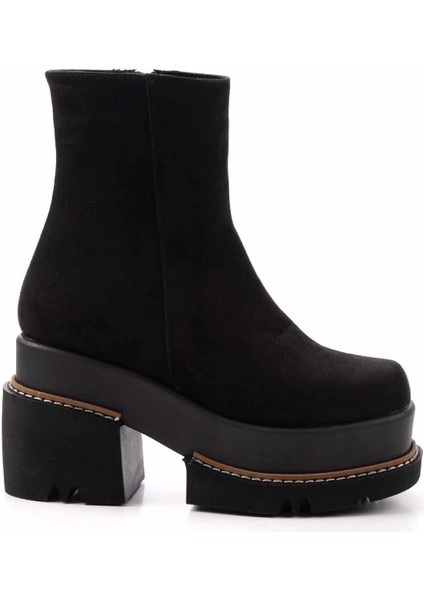 Siyah Süet Kadın Bot & Bootie K02575211902