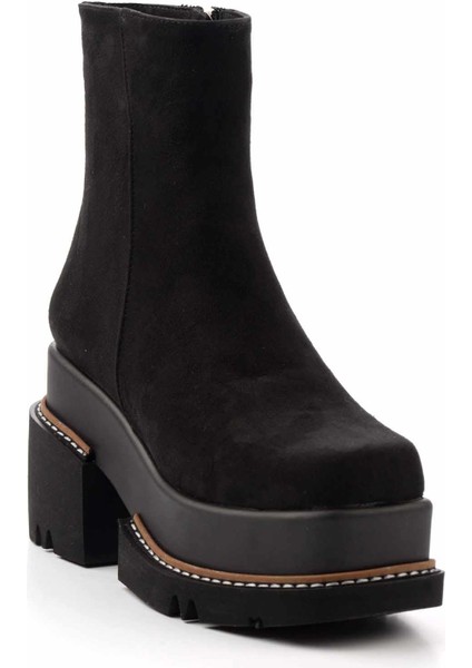 Siyah Süet Kadın Bot & Bootie K02575211902