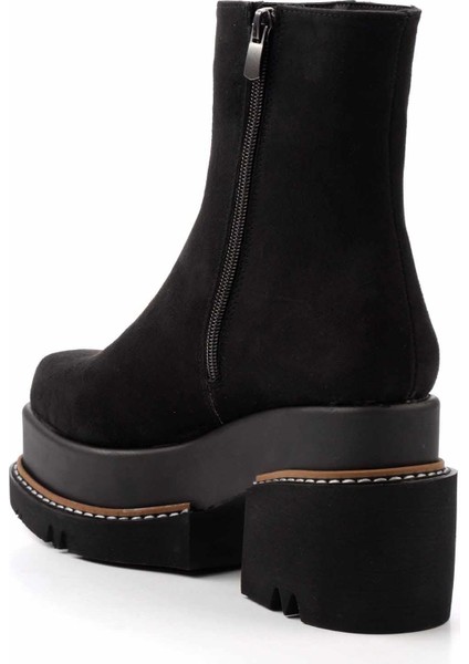 Siyah Süet Kadın Bot & Bootie K02575211902