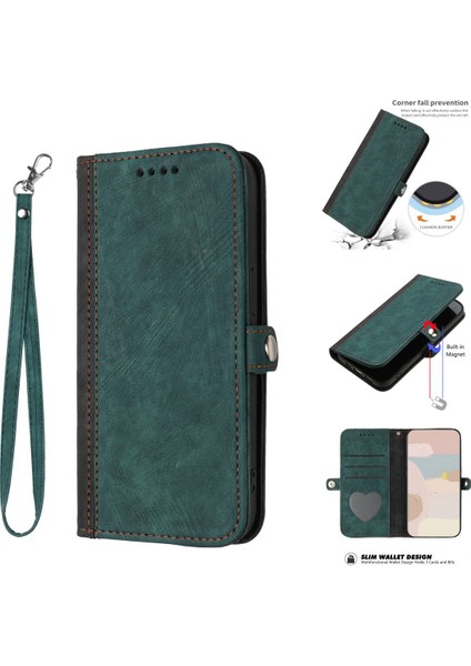 Uyumlu Galaxy A14 5g Askılı ve Stand Fonksiyonlu Cüzdan Kapaklı Kılıf Pu Deri Kart Tutucu (Yurt Dışından)
