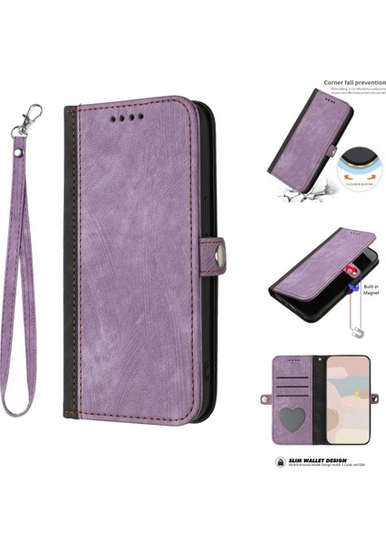 Uyumlu Galaxy x Cover Pro 2 Askılı ve Stand Fonksiyonlu Cüzdan Kapaklı Kılıf Pu Deri Kart Tutucu (Yurt Dışından)