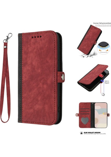 Uyumlu Xiaomi Redmi Note 9 Askılı ve Stand Fonksiyonlu Cüzdan Kapaklı Kılıf Pu Deri Kart Tutucu (Yurt Dışından)