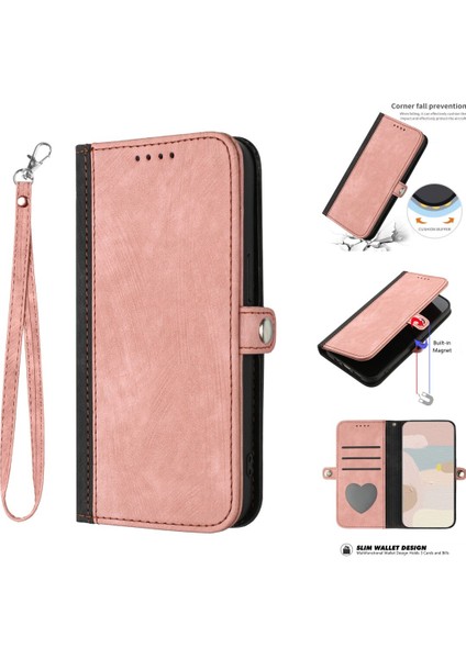 Uyumlu Huawei P30 Pro Askılı ve Stand Fonksiyonlu Cüzdan Kapaklı Kılıf Pu Deri Kart Tutucu (Yurt Dışından)