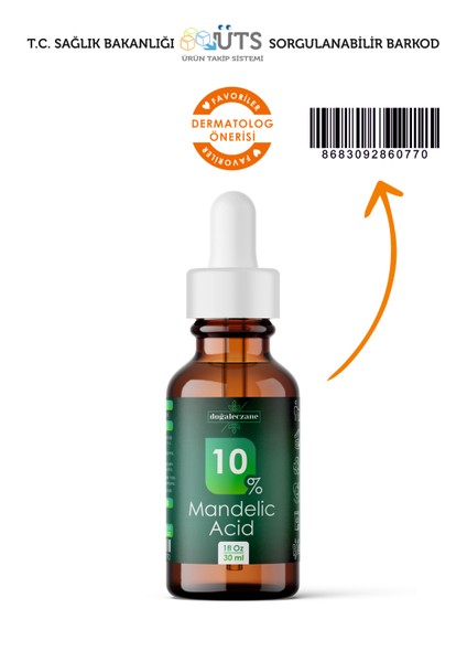Alın Bölgesi Kırışıklıkları Mandelik Asit %10 Peeling Solüsyonu
