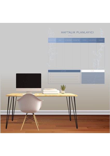 Mavi Haftalık Planlayıcı 46X48 Akıllı Kağıt Tahta