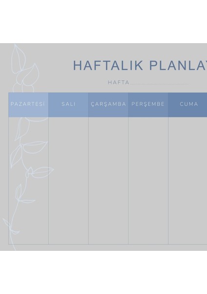 Mavi Haftalık Planlayıcı 46X48 Akıllı Kağıt Tahta modelleri
