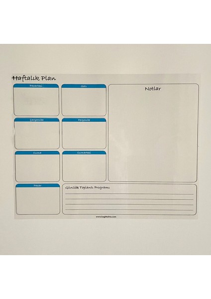 Haftalık Planlayıcı Yapışkansız Statik Tutunabilir 56X70 Akıllı Kağıt Tahta