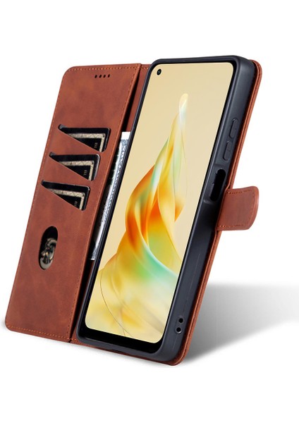 Oppo Reno8 T 5g / A1 Pro 5g Deri Deri Anti-Çizelge Cep Telefonu Kılıf Flip Stand Cüzdan Kapağı (Yurt Dışından) modelleri