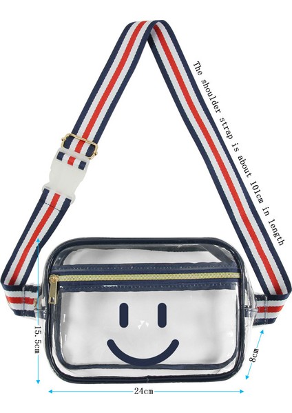 Trendy Yaz Pvc Şeffaf Görünür Bel Erkek ve Kadın Stadyum Ayarlanabilir Omuz Askısı Açık Crossbody Göğüs Çantası (Yurt Dışından)