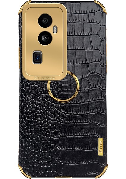 Oppo RENO10 Pro+ 5g Timsah Doku Yüzüğü Kickstand Telefon Kılıfı Elektrokaplanmış Deri+ Tpu Kapak (Yurt Dışından) fırsatları