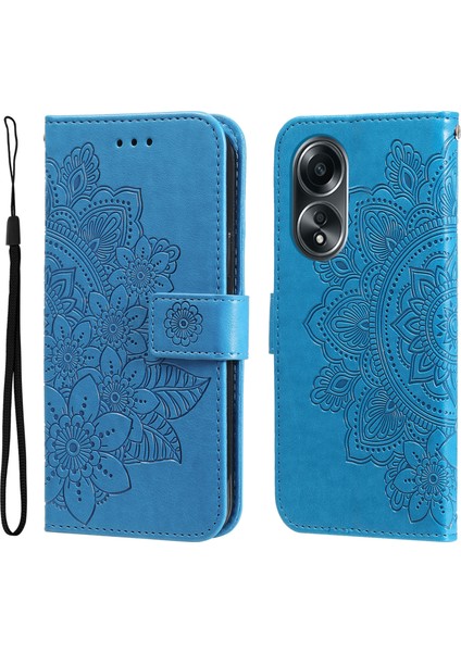 Oppo A58 4g Cüzdan Stand Kapağı, Çizgiye Karşı Çiçek Kavrama Pu Deri Deri Cüzdan Telefon Kılıfı (Yurt Dışından)