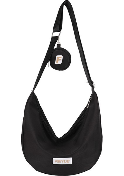 Naylon Kadın Moda Düz Renk Yumuşak Kız Alışveriş Omuz Öğrenci Çantası (Yurt Dışından)