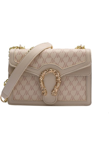 Hafif Lüks Küçük Koku Kadın Crossbody Retro Kontrast Renkli Dikiş Çok Yönlü Zincir Omuz Koltuk Altı Çantası (Yurt Dışından)