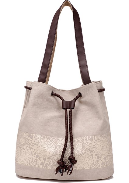 Kadın Kanvas Omuz Mori Kız Baskı Retro Rahat Manşetli Iki Yönlü Çantası (Yurt Dışından)