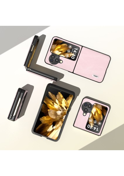 Oppo Find N3 Flip 5g Katlanır Telefon Kılıfı, Sığır Derisi Dokusu Pu Deri Kaplamalı Pc Telefon Kapağı (Yurt Dışından)