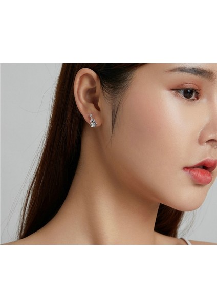 S925 Gümüş Retro Gitar Küpe, Avrupa ve Amerika Trendi Ingiliz Işlemeli Küpe (Yurt Dışından)