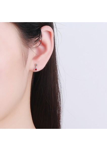 Kalp Şeklinde Delinmiş Küpe, 925 Ayar Gümüş Sade Mineli Damla Küpe (Yurt Dışından) fiyatları