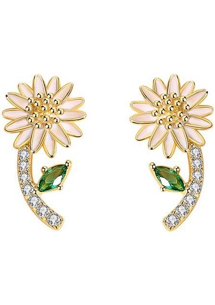 Küçük Papatya Küpeler, Moda Zirkon Küpeler (Yurt Dışından)