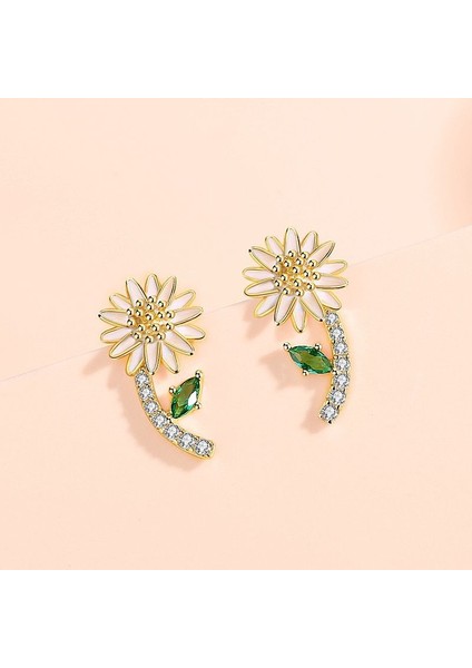 Küçük Papatya Küpeler, Moda Zirkon Küpeler (Yurt Dışından)