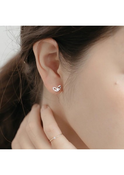 S999 Gümüş Kalp Kanat Küpe, Sade ve Çok Yönlü (Yurt Dışından) modelleri