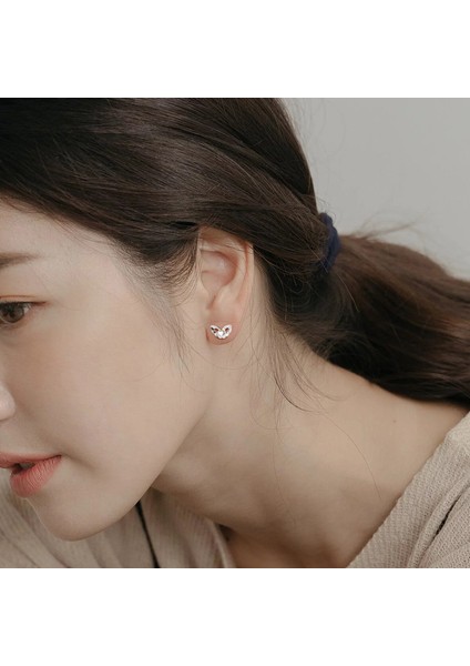 S999 Gümüş Kalp Kanat Küpe, Sade ve Çok Yönlü (Yurt Dışından) fırsatları