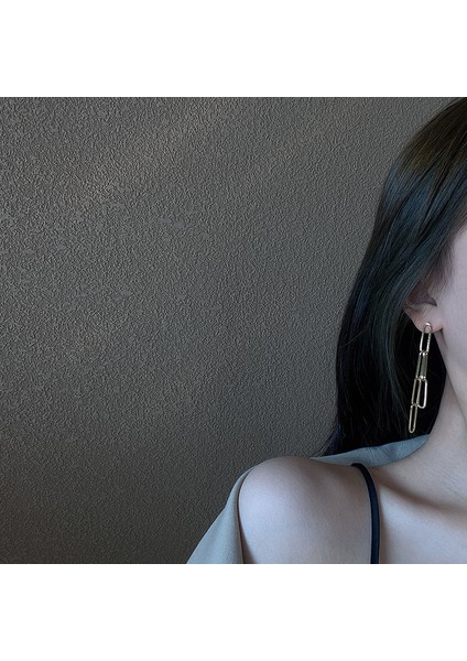 Uzun Püskül Küpe, Basit Geometrik Zincir Küpe (Yurt Dışından)