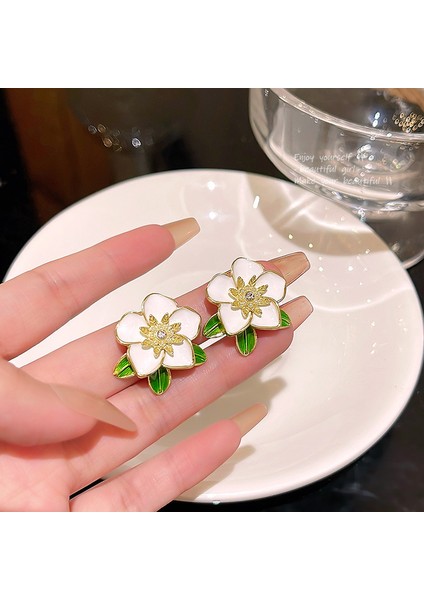 Gardenya Küpeler, Çok Yönlü Mizaç Basit Çiçek Küpeler (Yurt Dışından)