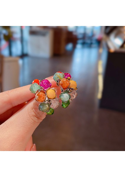 Renkli Küpeler, Fransız Retro Moda Mizaç Küpeleri (Yurt Dışından)