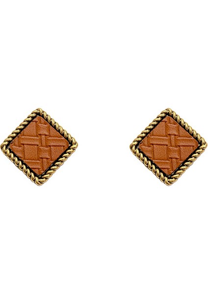 Geometrik Kare Deri Küpeler, Sade ve Çok Yönlü (Yurt Dışından)