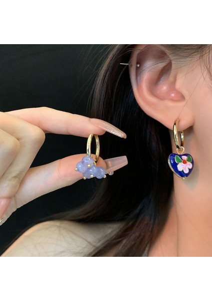 Vintage Bohem Asimetrik Kalp Küpe (Yurt Dışından) modelleri