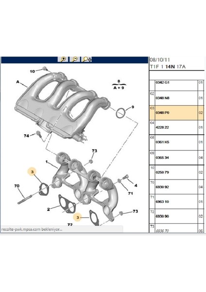 Emme Manifold Contası Partner 306 Expert Berlingo XSARA(0348P0)