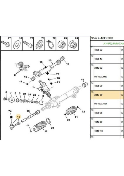 Rotbaşı Dw8 Partner 306 Expert 307 modelleri