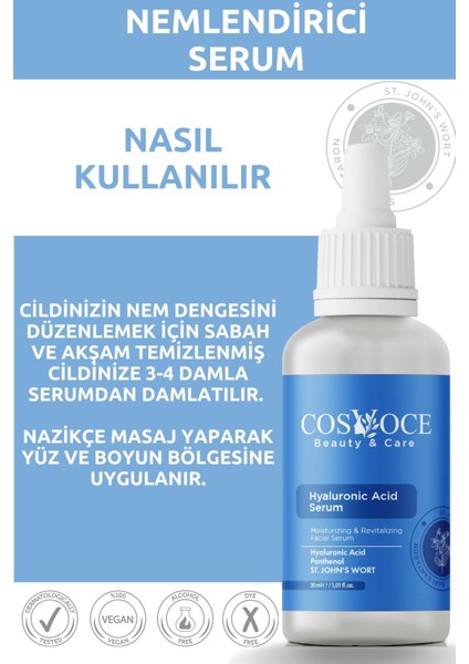Yoğun Nemlendirme ve Dolgunlaştırıcı Cilt Bakım Serumu 30 ml ( Hyaluronic Acid + Panthenol ) fiyatları