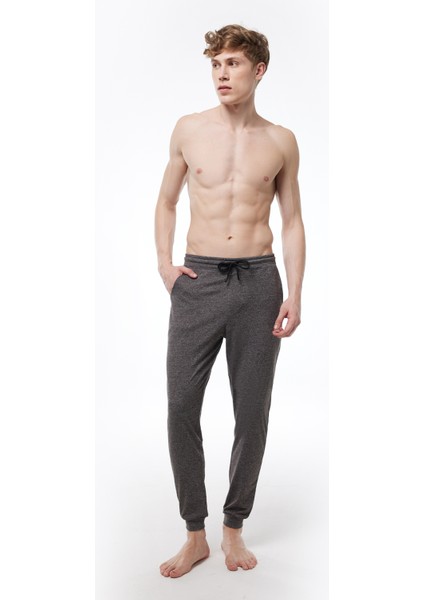 Erkek Gri Beli Lastikli Cepli Tek Alt Manşetli Paça Pijama 6004