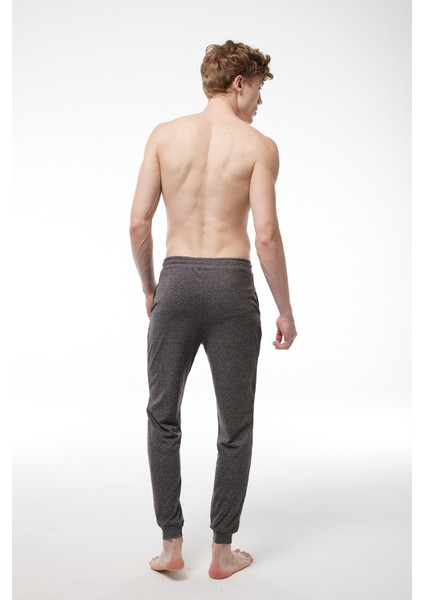 Erkek Gri Beli Lastikli Cepli Tek Alt Manşetli Paça Pijama 6004