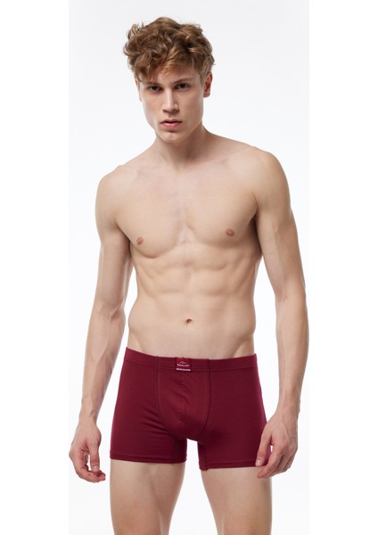 Erkek Bordo 5 Li Pamuk Elastan Boxer 5M074