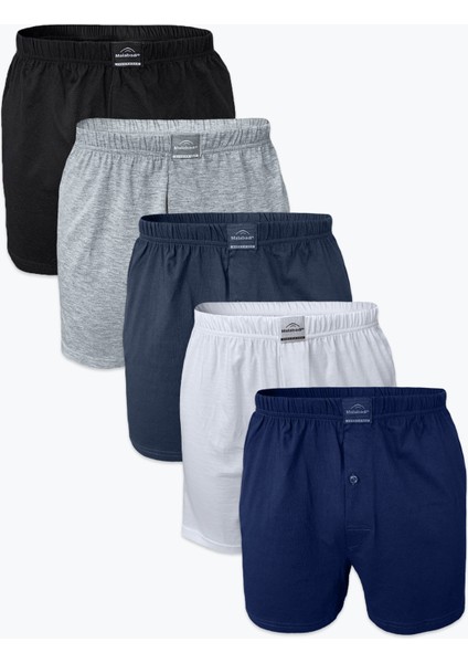 Erkek Karma Renk 5 li Geniş Kalıp %100 Pamuk Boxer MB2400
