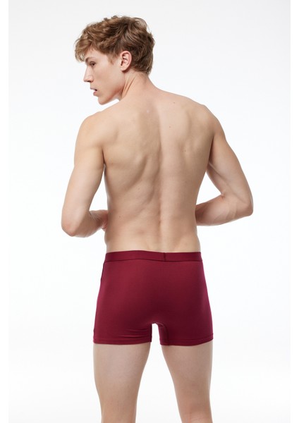 Erkek Bordo Pamuk Elastan Boxer 075