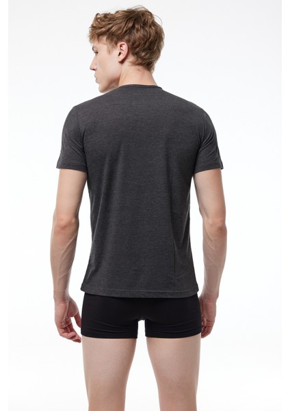 Erkek Füme Düğmeli Yaka İnce Modal Yaz Serinliği Tshirt 083 fırsatları
