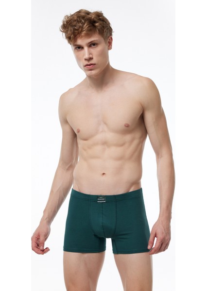 Erkek Yeşil 5 Li Pamuk Elastan Boxer 5M074