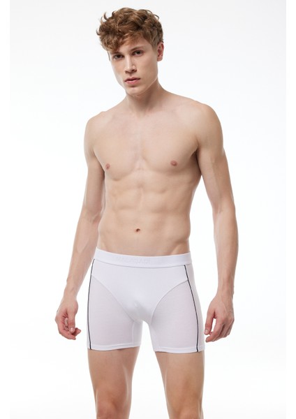 Erkek Beyaz Modal Biyeli Boxer 017