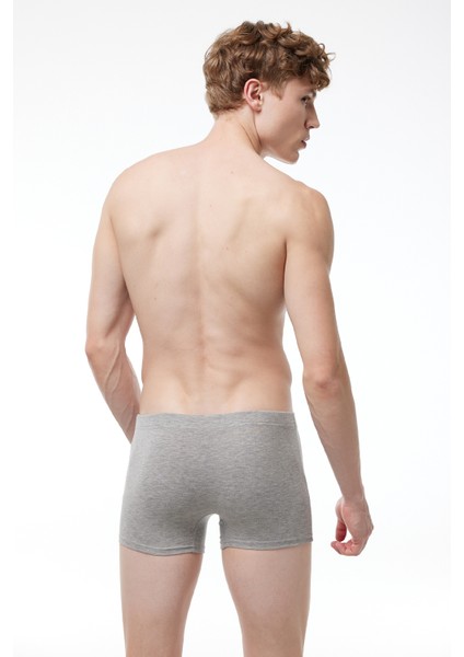 Erkek Gri 3 Lü Pamuk Elastan Boxer 3M074