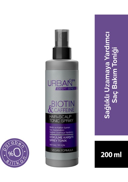 URBAN Care Expert Serisi Biotin ve Kafein  Saç Toniği-Hızlı Uzamaya -200 ML