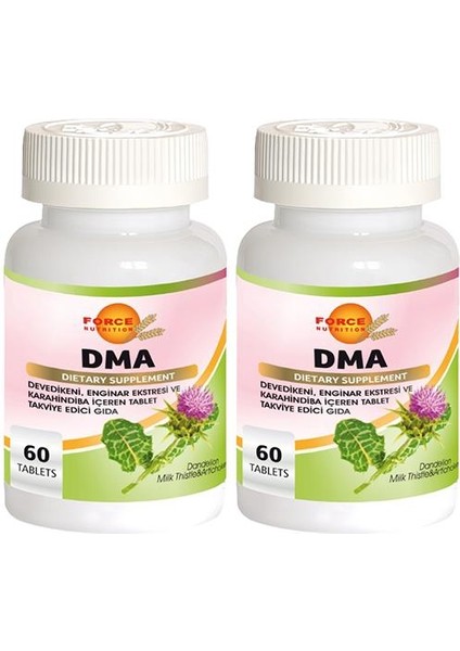 Dma 2x60 Tablet Dandelion Milk Thistle Artichoke Deve Dikeni Karahindiba Enginar
