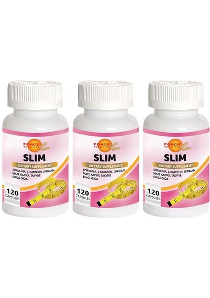 Slim 3x120 Kapsül Spirulina Sinemaki Biberiye Keten Rezene L-Carnitine