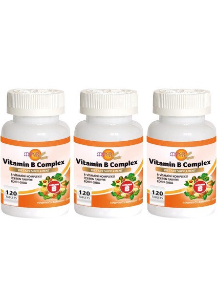 Vitamin B Complex 3x120 Tablet B Vitamini Kompleksi